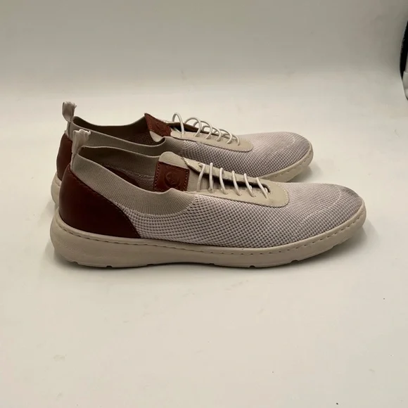 Born Marius Cream and Brown Sneakers with Breathable Fabric - Picture 5 of 8
